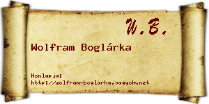 Wolfram Boglárka névjegykártya